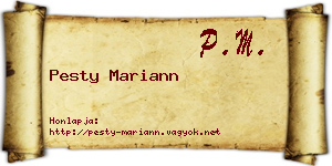 Pesty Mariann névjegykártya