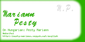 mariann pesty business card